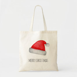 Bolsa Tote Papai Noel. Chapéu vermelho. Feliz Natal. Comemora