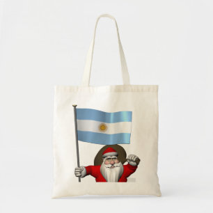 Bolsa Tote Papai Noel com a bandeira de Argentina
