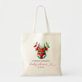 Bolsa Tote Papai noel de Natal Red Holly Modern