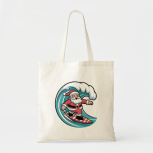 Bolsa Tote Papai Noel de Surfe Natal Surfista Férias Praia