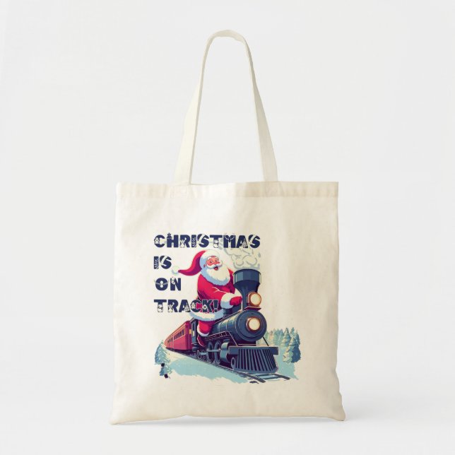 Bolsa Tote Papai Noel de Trem (Frente)