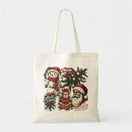 Bolsa Tote Papai Noel e boneco de neve prontos para o Natal e