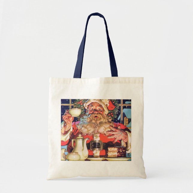 Bolsa Tote Papai Noel em casa (Frente)