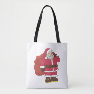 Bolsa Tote Papai Noel em vermelho com saco de presentes e ócu