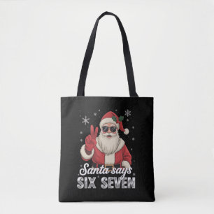 Bolsa Tote Papai Noel Engraçado Diz Seis Sete Natal 67 Meme X