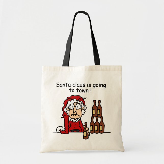 Bolsa Tote Papai Noel está indo para a cidade (Frente)