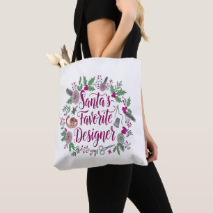 Bolsa Tote Papai noel favorito de costura de Natal