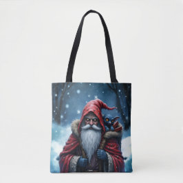 Bolsa Tote Papai Noel Frostbite e seu duende travesso.