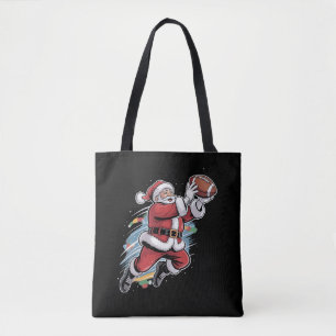 Bolsa Tote Papai Noel Jogando Futebol Americano Natal 