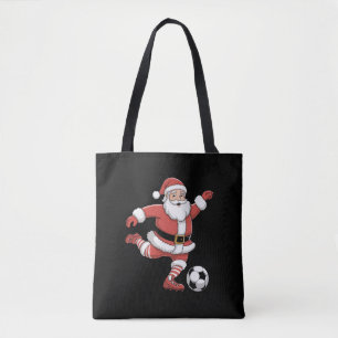 Bolsa Tote Papai Noel Jogando Futebol Esportes de Natal