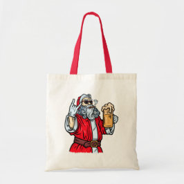 Bolsa Tote Papai Noel Mau, Rocha, Cerveja e Charuto