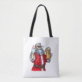 Bolsa Tote Papai Noel Mau, Rocha, Cerveja e Charuto