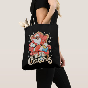 Bolsa Tote Papai Noel negro americano africano Natal