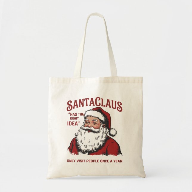 Bolsa Tote Papai Noel Tem A Ideia Certa Piada De Natal  (Frente)