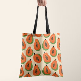 Bolsa Tote Papaia Tropical Laranja Quente