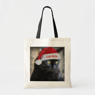Bolsa Tote Papais noeis bonitos Gato de presente de Natal, Pe