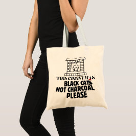 Bolsa Tote Papais noeis carvões engraçados do X'mas blackcat