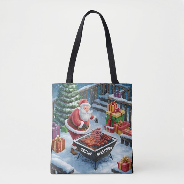 Bolsa Tote Papais noeis Churrasco Natal (Frente)