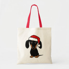 Bolsa Tote Papais noeis de Dachshund Pretos e Bronzeados Cach
