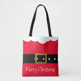 Bolsa Tote Papais noeis de Natal Belt Red Suit