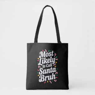 Bolsa Tote Papais noeis de Natal da Família Bruh Xmas