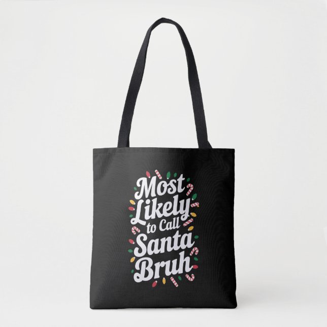 Bolsa Tote Papais noeis de Natal da Família Bruh Xmas (Frente)