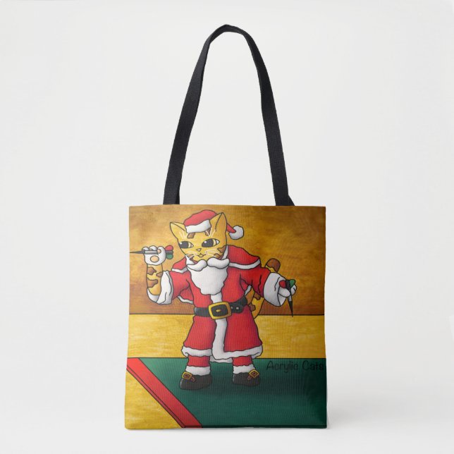 Bolsa Tote Papais noeis de Natal - Dardos Cat (Frente)