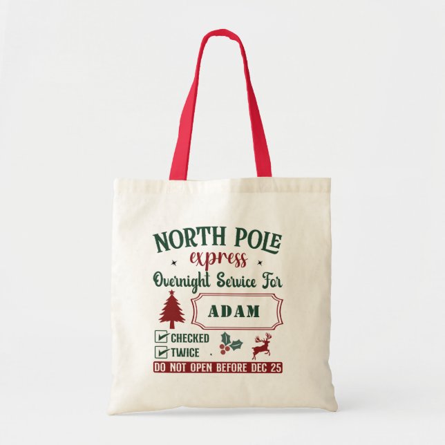 Bolsa Tote Papais noeis de Natal de entrega especial Sack Tot (Frente)