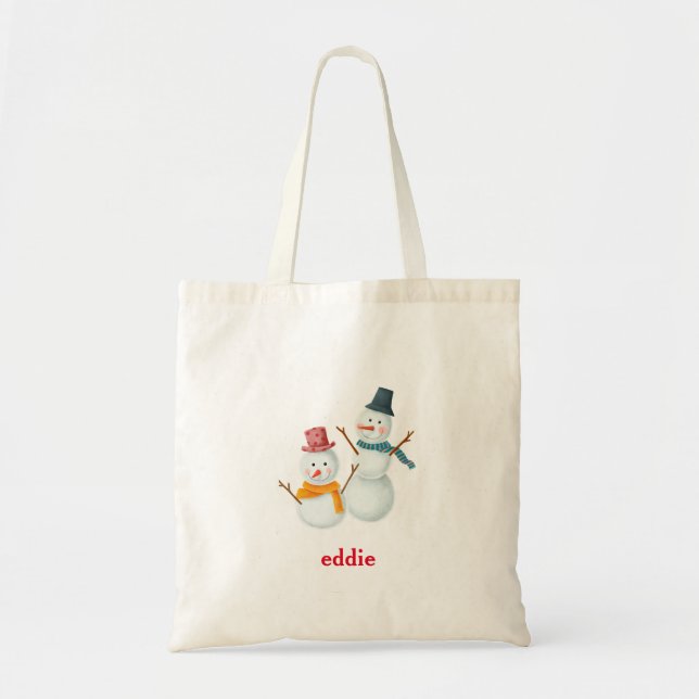Bolsa Tote Papais noeis de Natal Decorativos Personalizados (Frente)