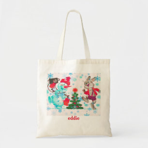 Bolsa Tote Papais noeis de Natal Decorativos Personalizados