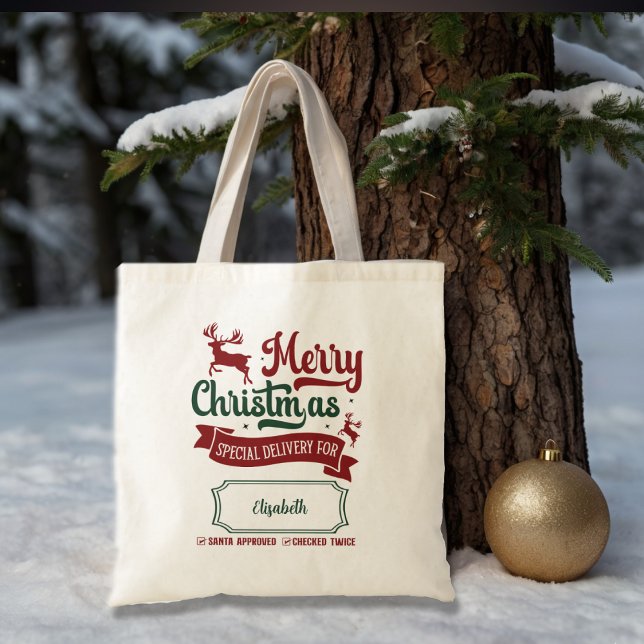 Bolsa Tote Papais noeis de Natal Festivos - Saco do Presente (Criador carregado)