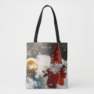 Bolsa Tote Papais noeis de Natal na neve