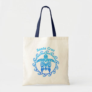 Bolsa Tote Papais noeis de Tartaruga Tribal do Oceano Azul Cr