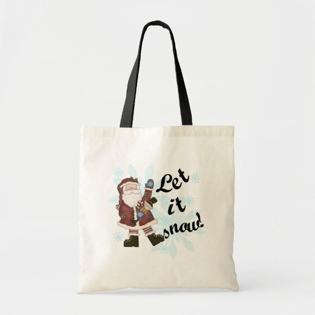 Bolsa Tote Papais noeis Deixam-na Neve T-shirts e presentes (Frente)