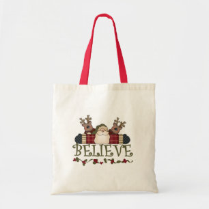 Bolsa Tote Papais noeis e Reindeer Acredite