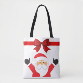 Bolsa Tote Papais noeis e Reindeer felizes de dois lados