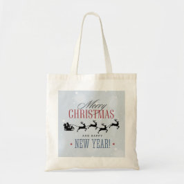 Bolsa Tote Papais noeis e sua Reindeer Voadora Silhouette Nat