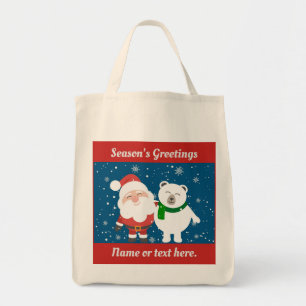 Bolsa Tote Papais noeis E Urso Polar
