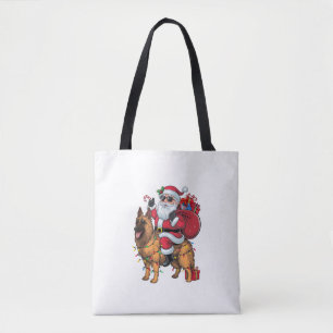 Bolsa Tote Papais noeis Engraçados Andando German shepherd Ca