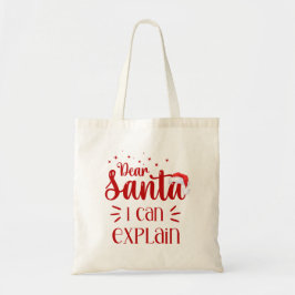 Bolsa Tote Papais noeis Engraçados Eu posso explicar o Natal