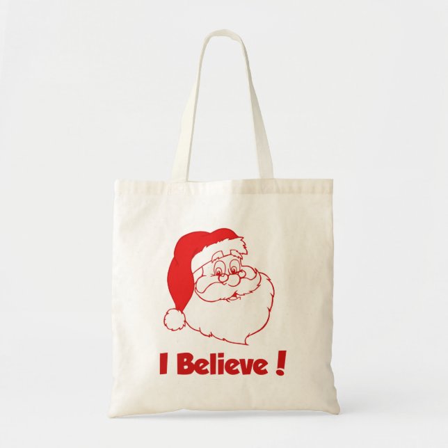 Bolsa Tote Papais noeis Eu Acredito Na Sacola De Natal (Frente)