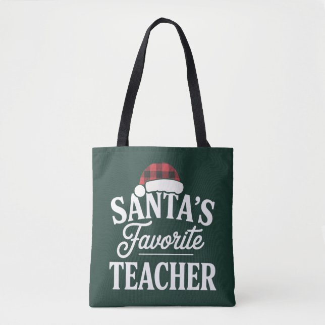 Bolsa Tote Papais noeis Favoritos de Professores Alunos de Na (Frente)