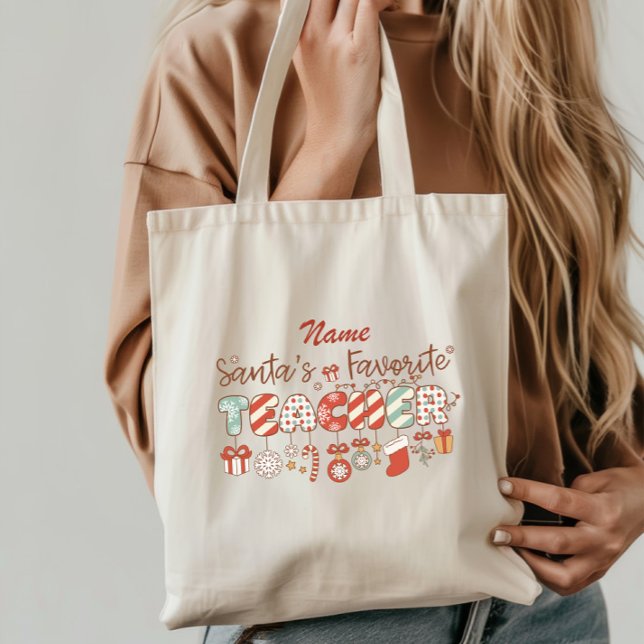 Bolsa Tote Papais noeis Favoritos do Professor Natal (Criador carregado)