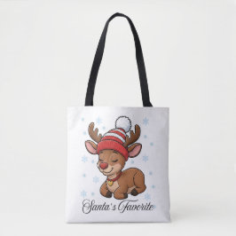 Bolsa Tote Papais noeis Favoritos Reindeer Natal Todos os Sac