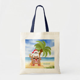 Bolsa Tote papais noeis festivos de praia de Natal adicionam 