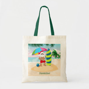 Bolsa Tote papais noeis festivos de praia de Natal adicionam