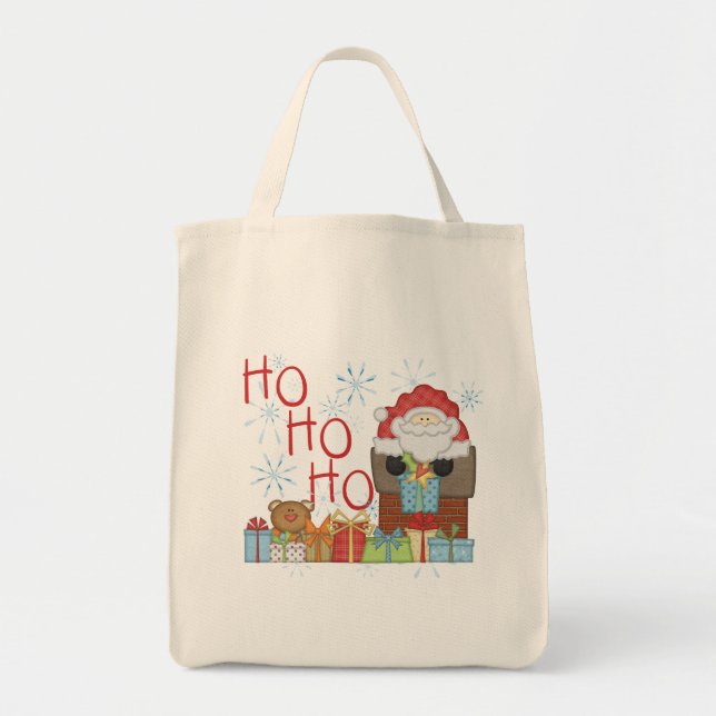 Bolsa Tote Papais noeis Ho Ho Ho Camisetas e presentes (Frente)