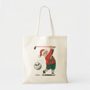Bolsa Tote Papais noeis Jogando Golfe Jogador de Natal Golfe