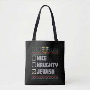 Bolsa Tote Papais noeis judeus adoráveis Hanukkah Natal feio