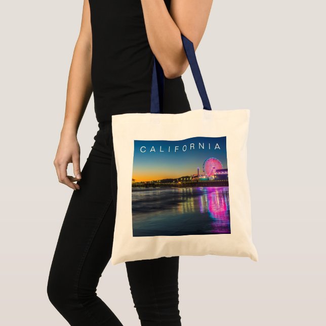 Bolsa Tote Papais noeis Monica Pier | Los Angeles, Califórnia (Frente (produto))